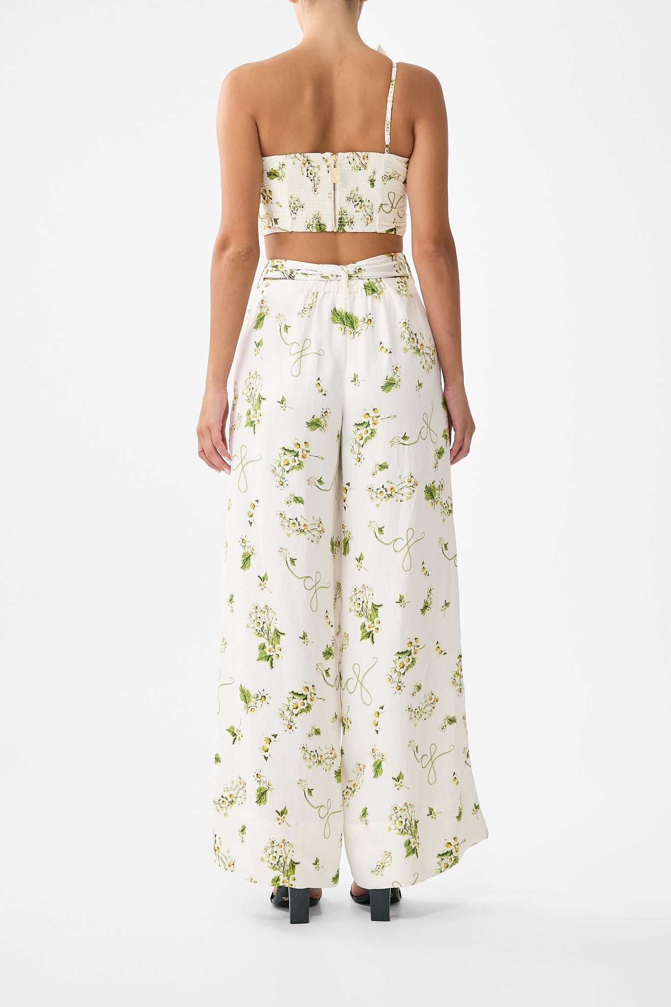 SCARF BELT WIDE LEG PANT - 3