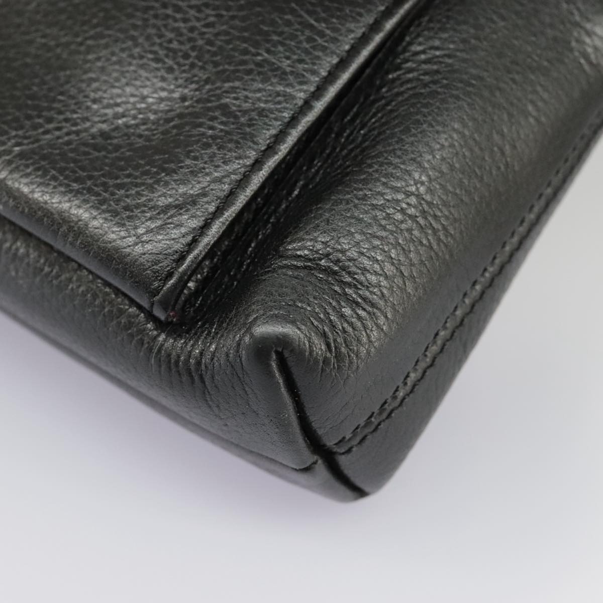 CELINE Hand Bag Leather Black Gold - 11