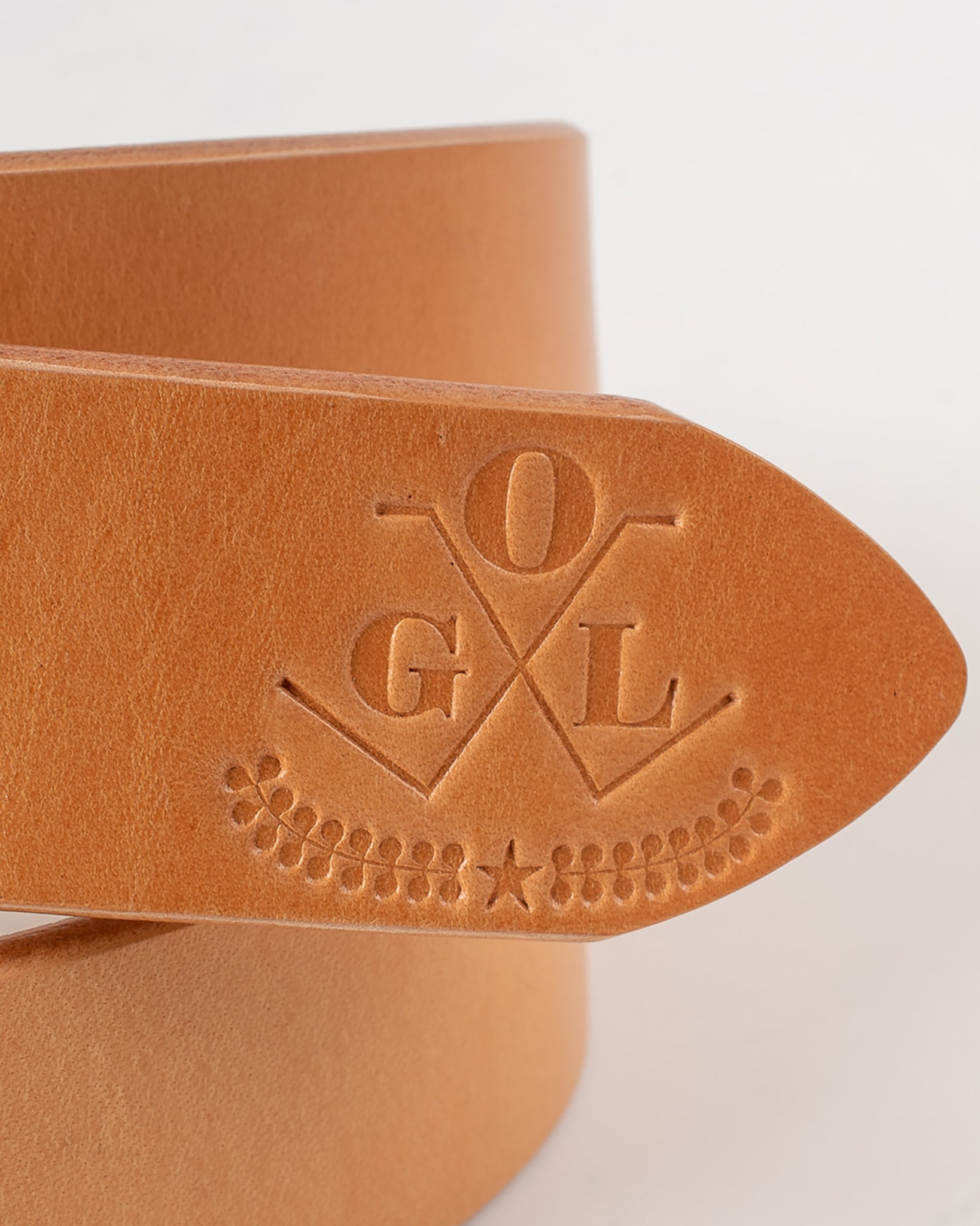 OGL-BELT-DPGAR-NAT OGL Double Prong Garrison Buckle Leather Belt - Natural - 5