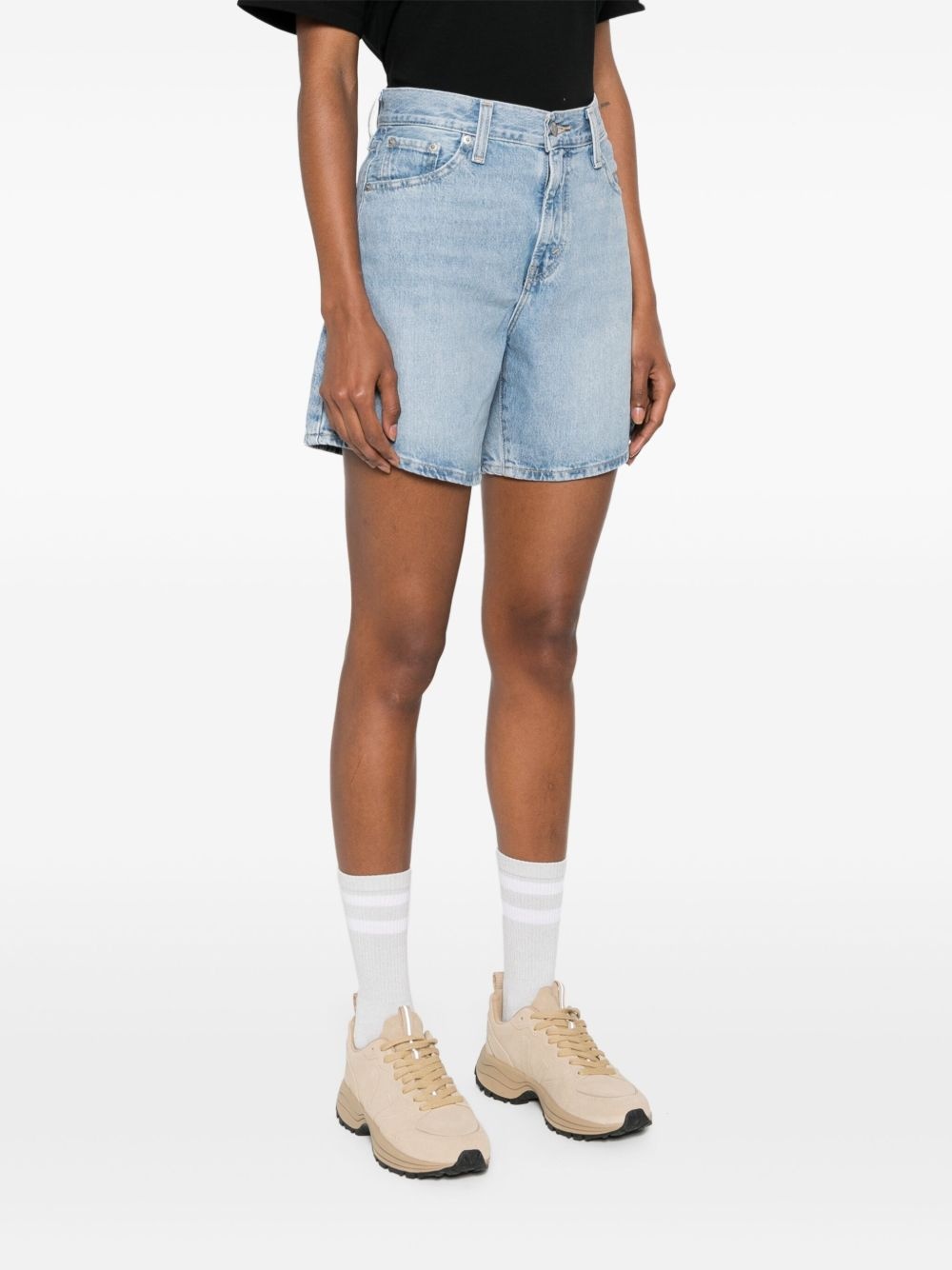 high-rise denim shorts - 3