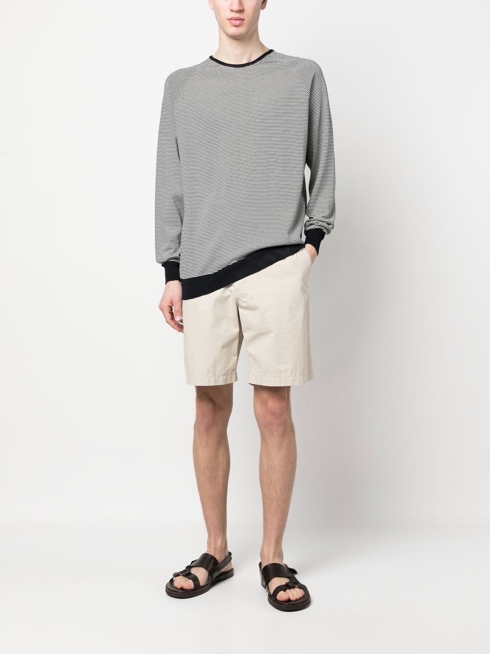horizontal-stripe crew neck jumper - 2