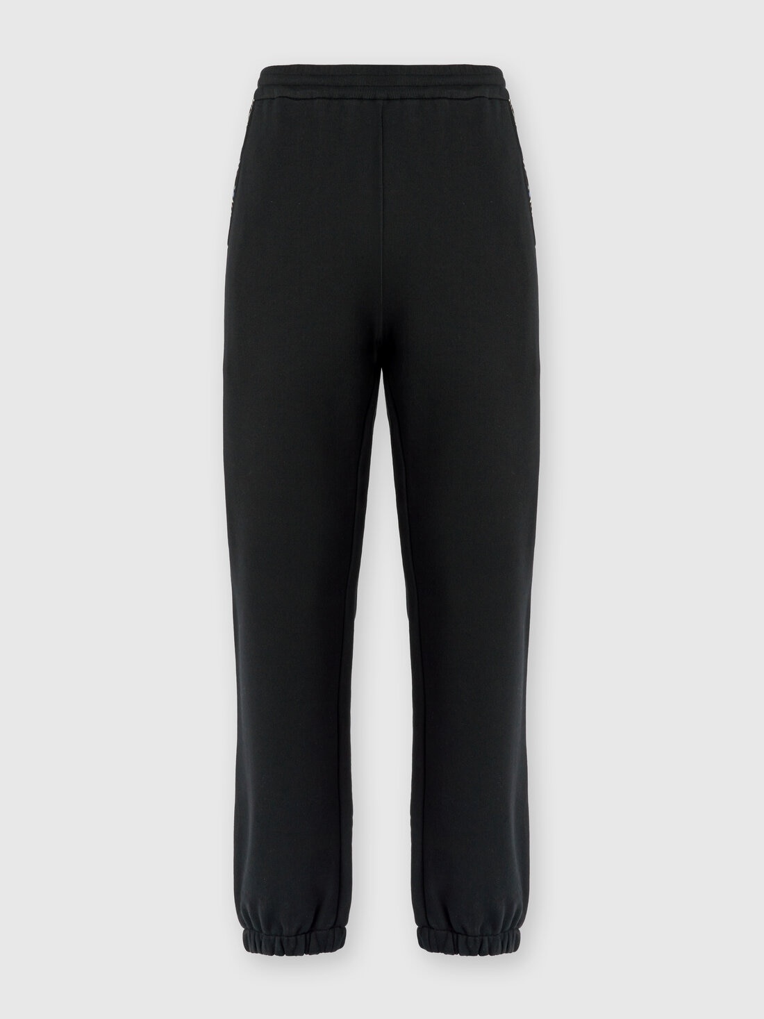 Cotton fleece joggers with knitted insert - 1