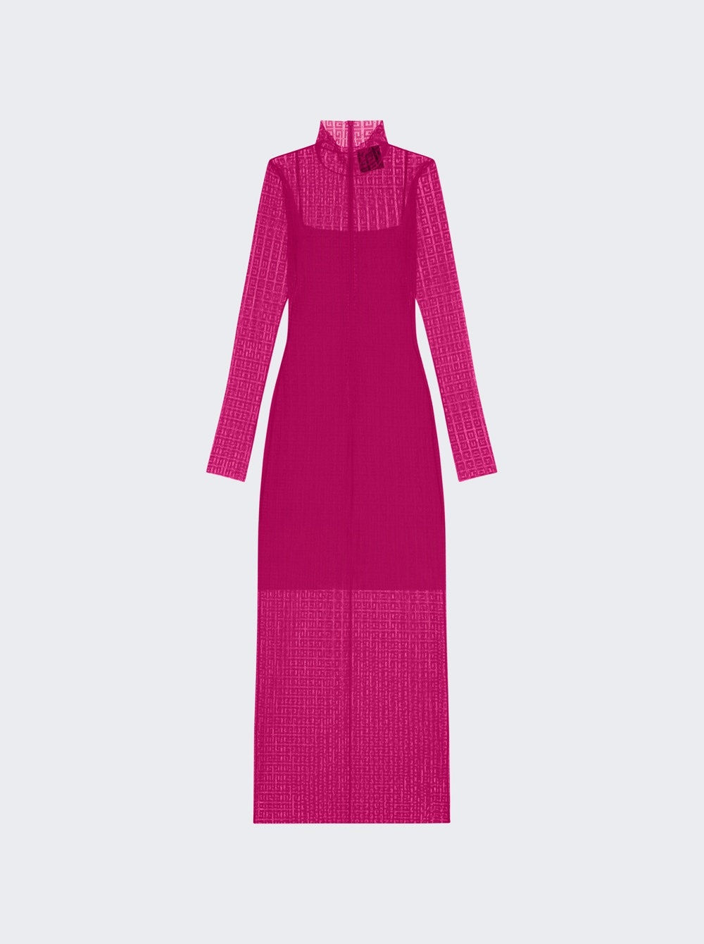 4G Long Sleeve Lace Dress Fuchsia - 1