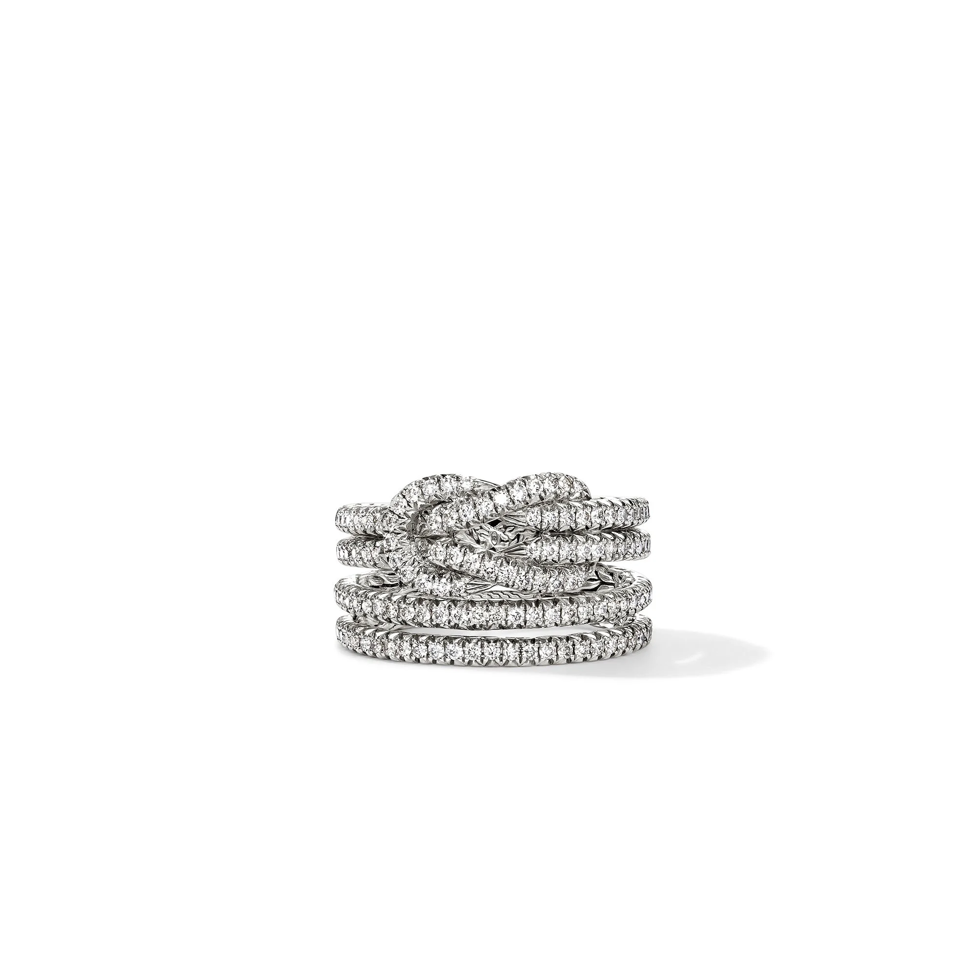 Love Knot Ring, Sterling Silver, Diamonds - 1