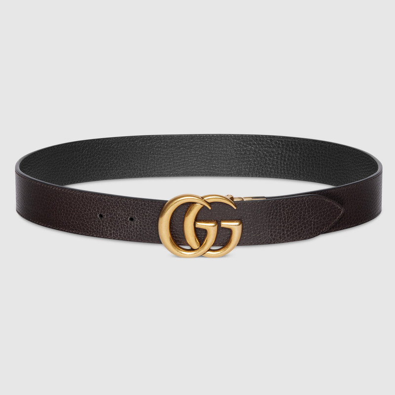 GUCCI Reversible leather belt with Double G buckle outlook