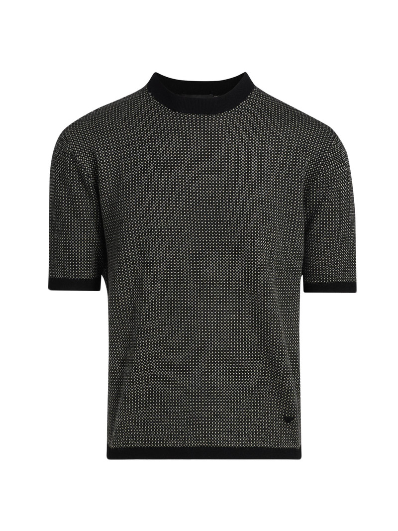 Men's Micro Dot Short-Sleeve Crewneck Sweater - Black 1