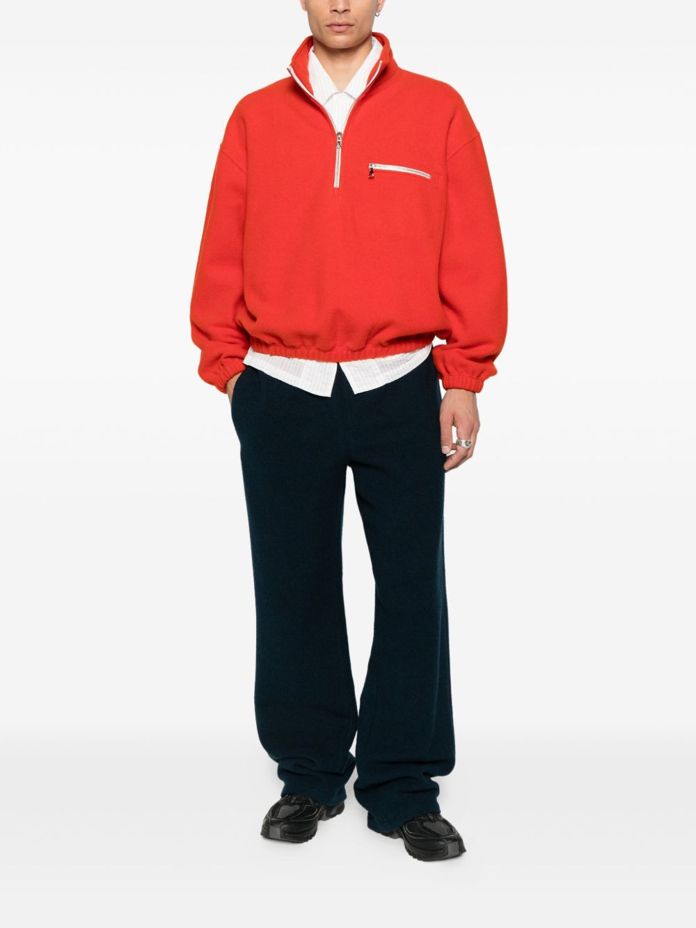 virgin wool zip-up sweater - 2