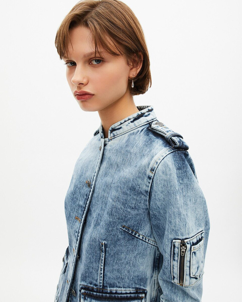 OFFICER-STYLE JACKET IN DENIM 5