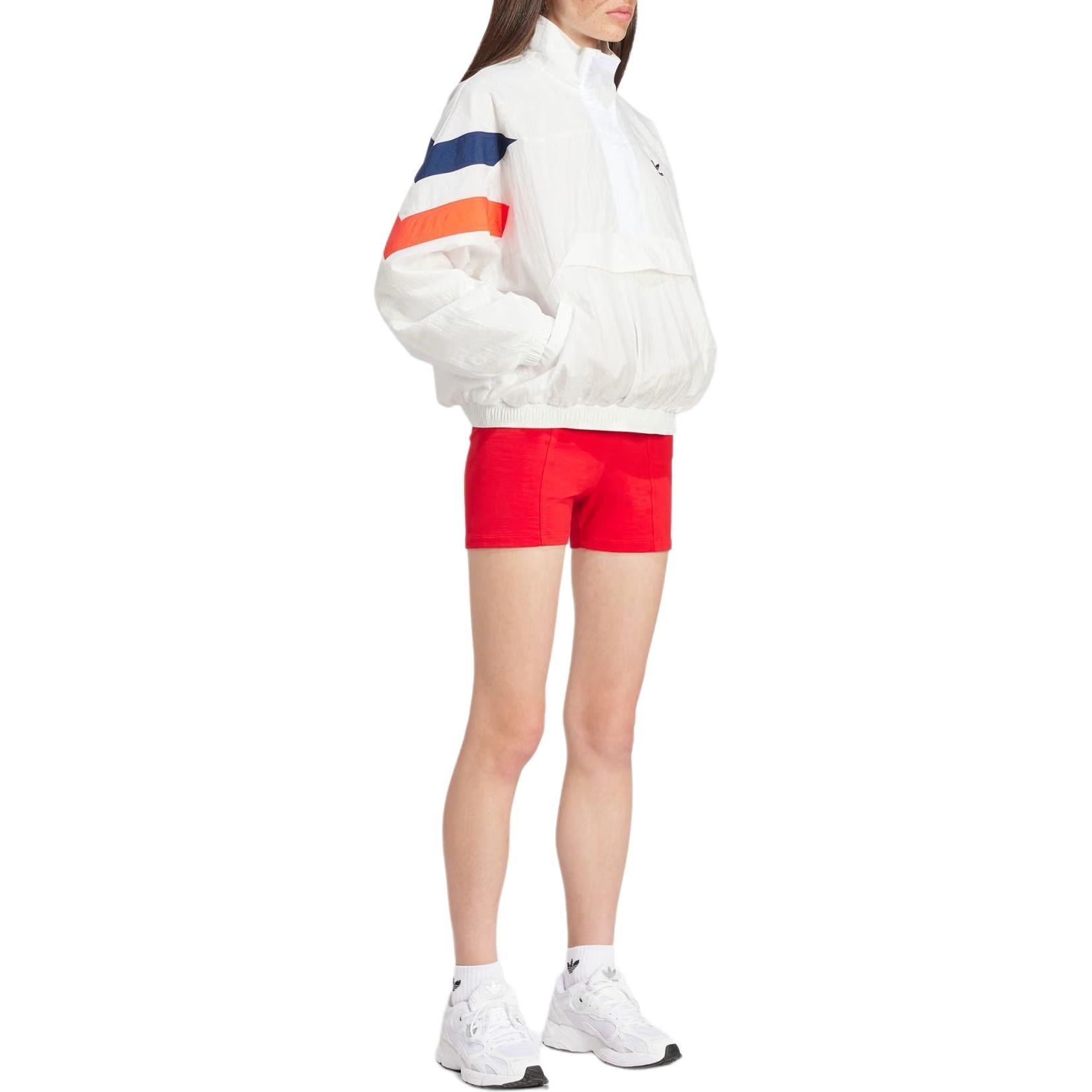 (WMNS) adidas 1/2 Zip Windbreaker Asia Sizing 'White' IS2320 - 2
