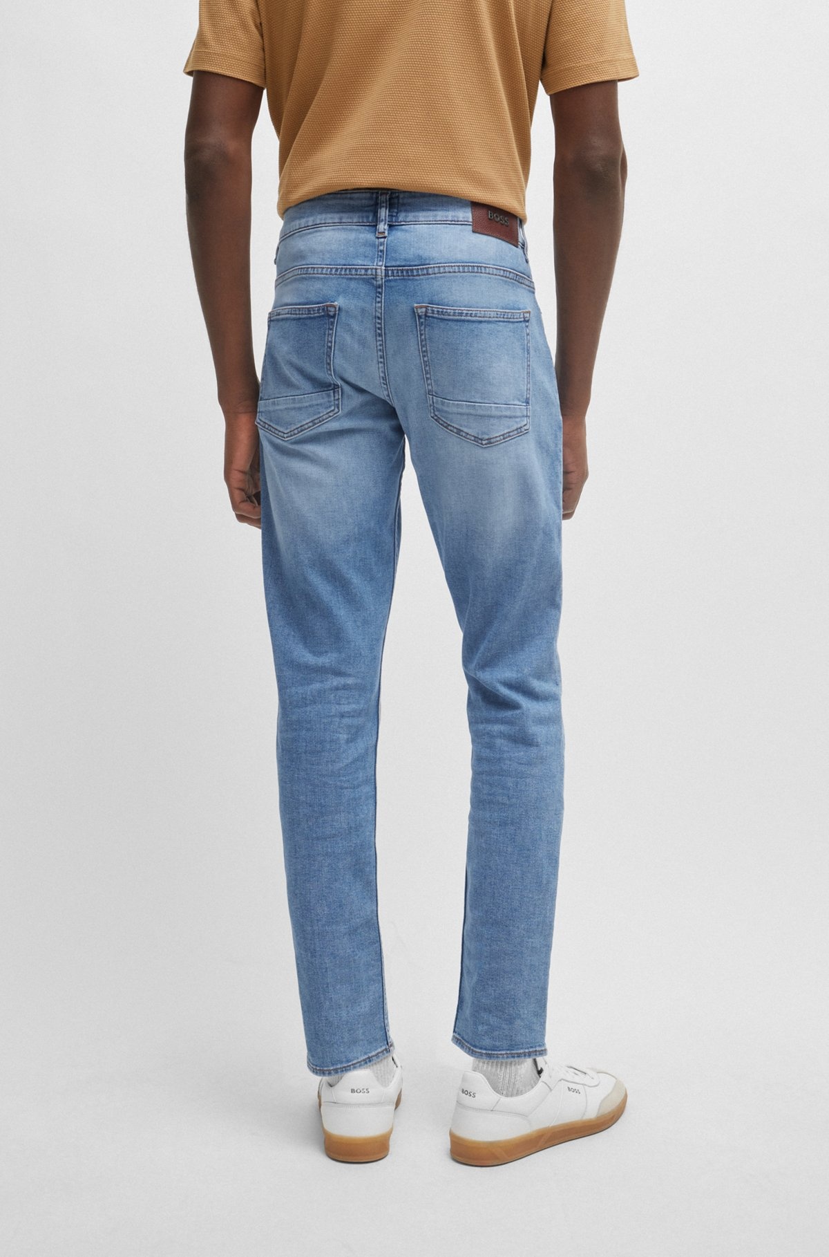 SLIM-FIT JEANS IN BLUE SUPER-SOFT STRETCH DENIM - 4