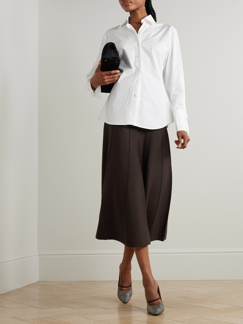 TWP Willow Paneled Ribbed Wool-blend Midi Skirt outlook
