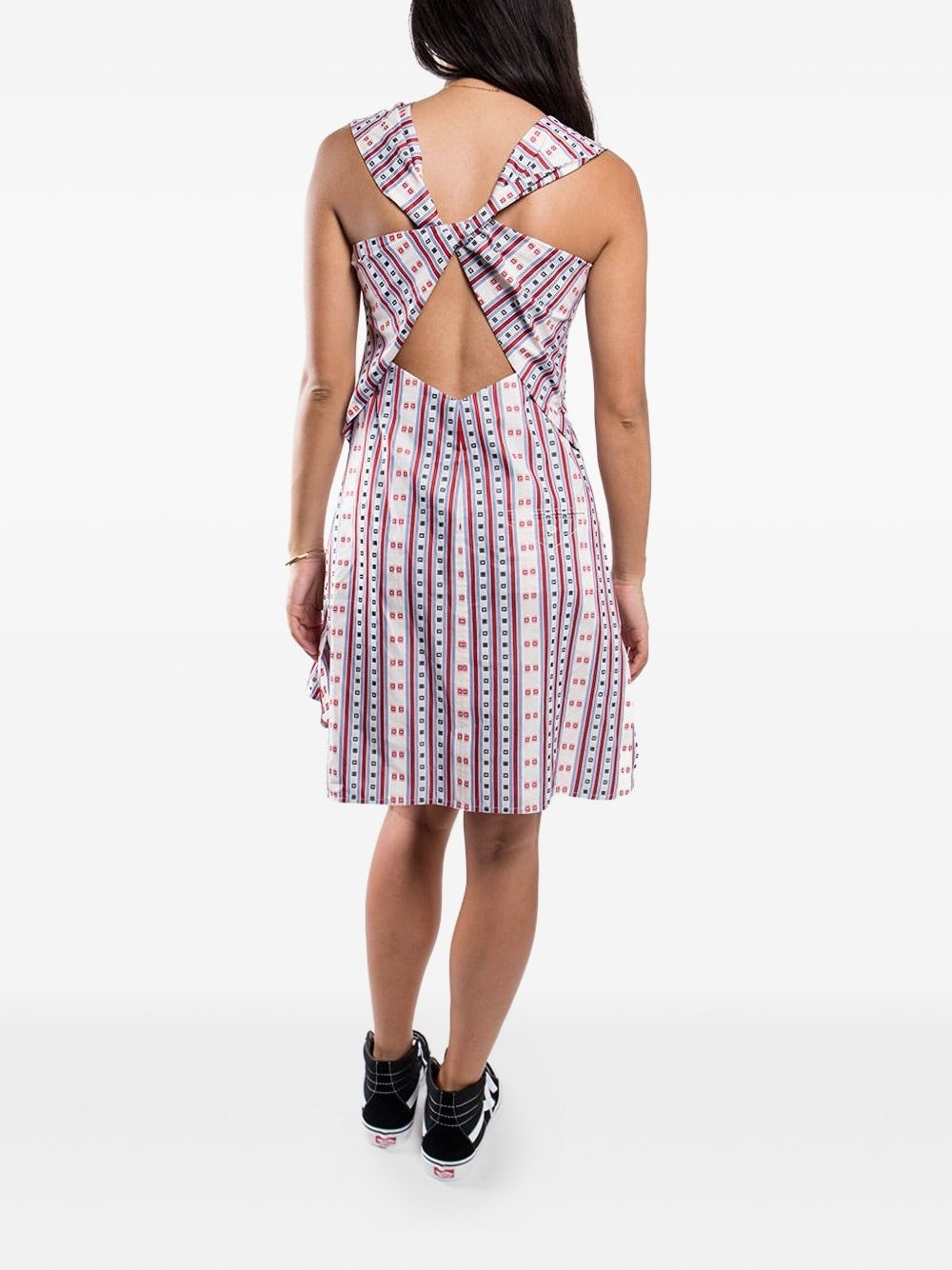 striped sleeveless flared dress - 4