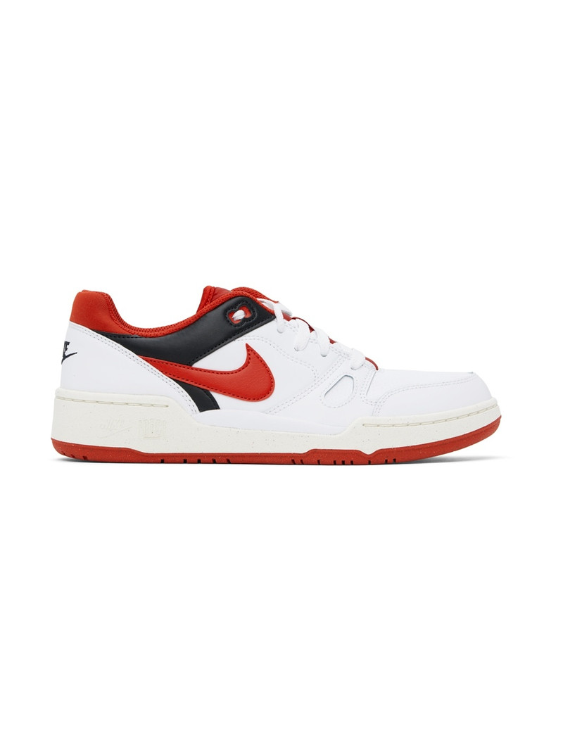 White & Red Full Force Low Sneakers - 1