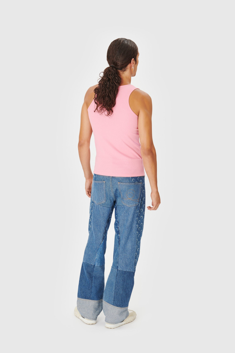 Regenerated Denim Straight Leg Pants 3