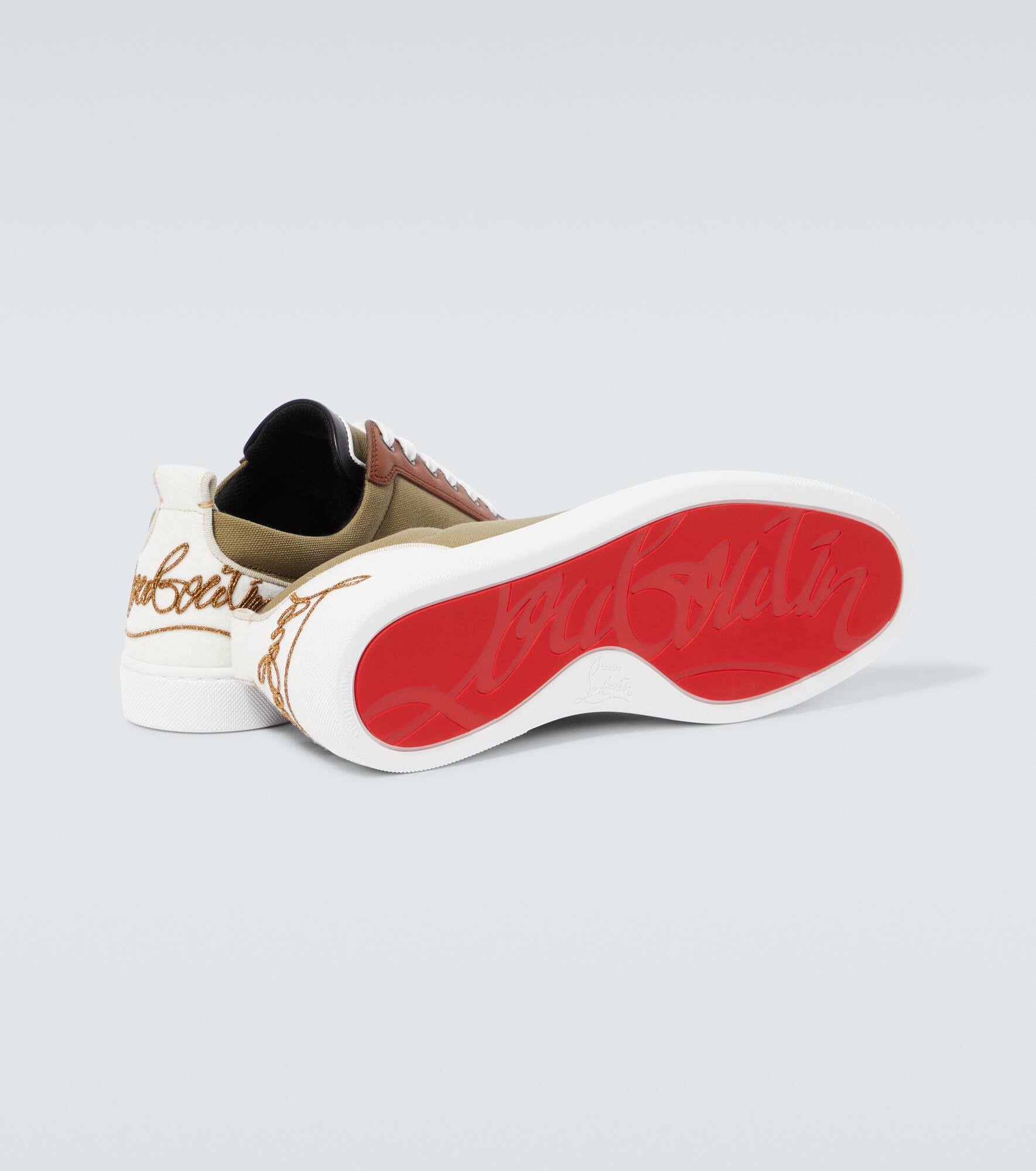 Fun Louis Junior leather and canvas sneakers - 7