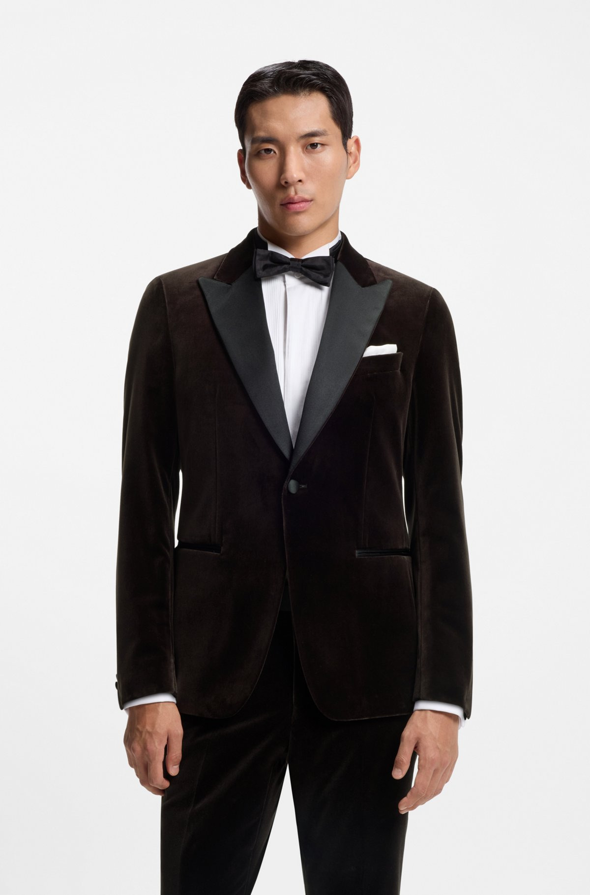 SLIM-FIT TUXEDO JACKET IN COTTON VELVET - 2