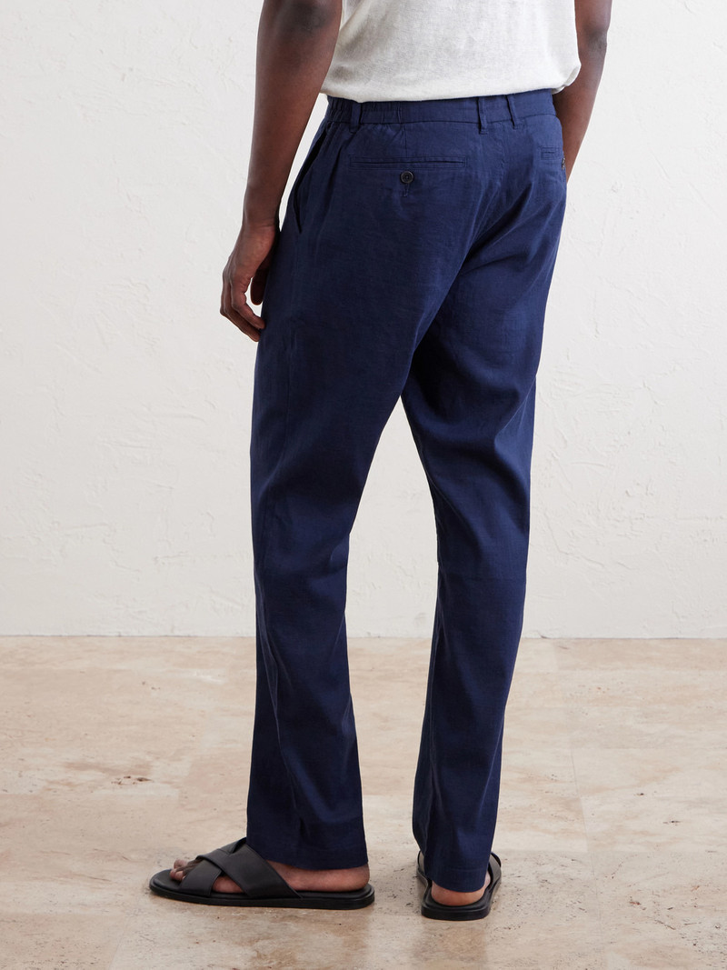 Straight-Leg Linen-Blend Trousers 4
