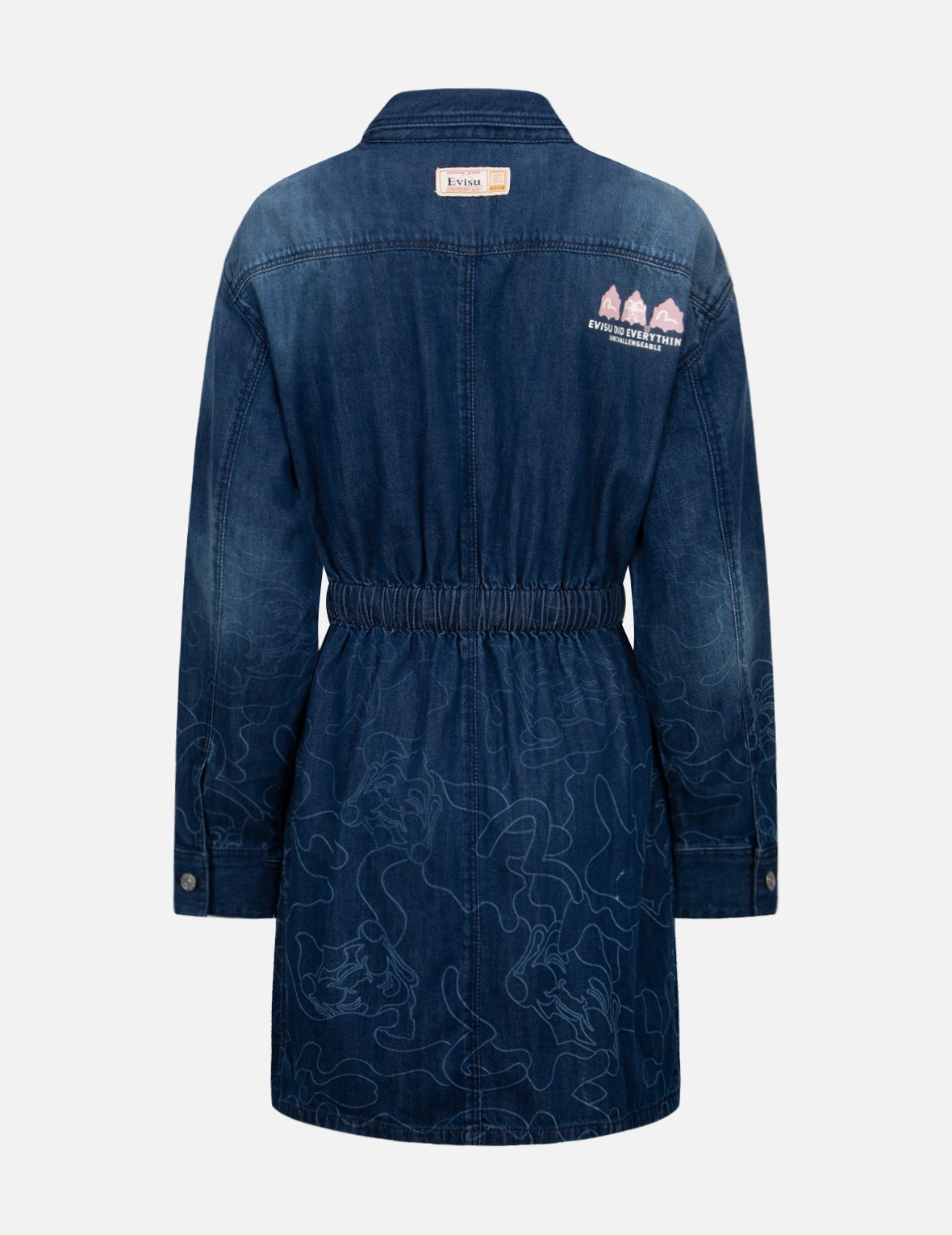 GRADATED LASER-PRINT DENIM DRESS - 2