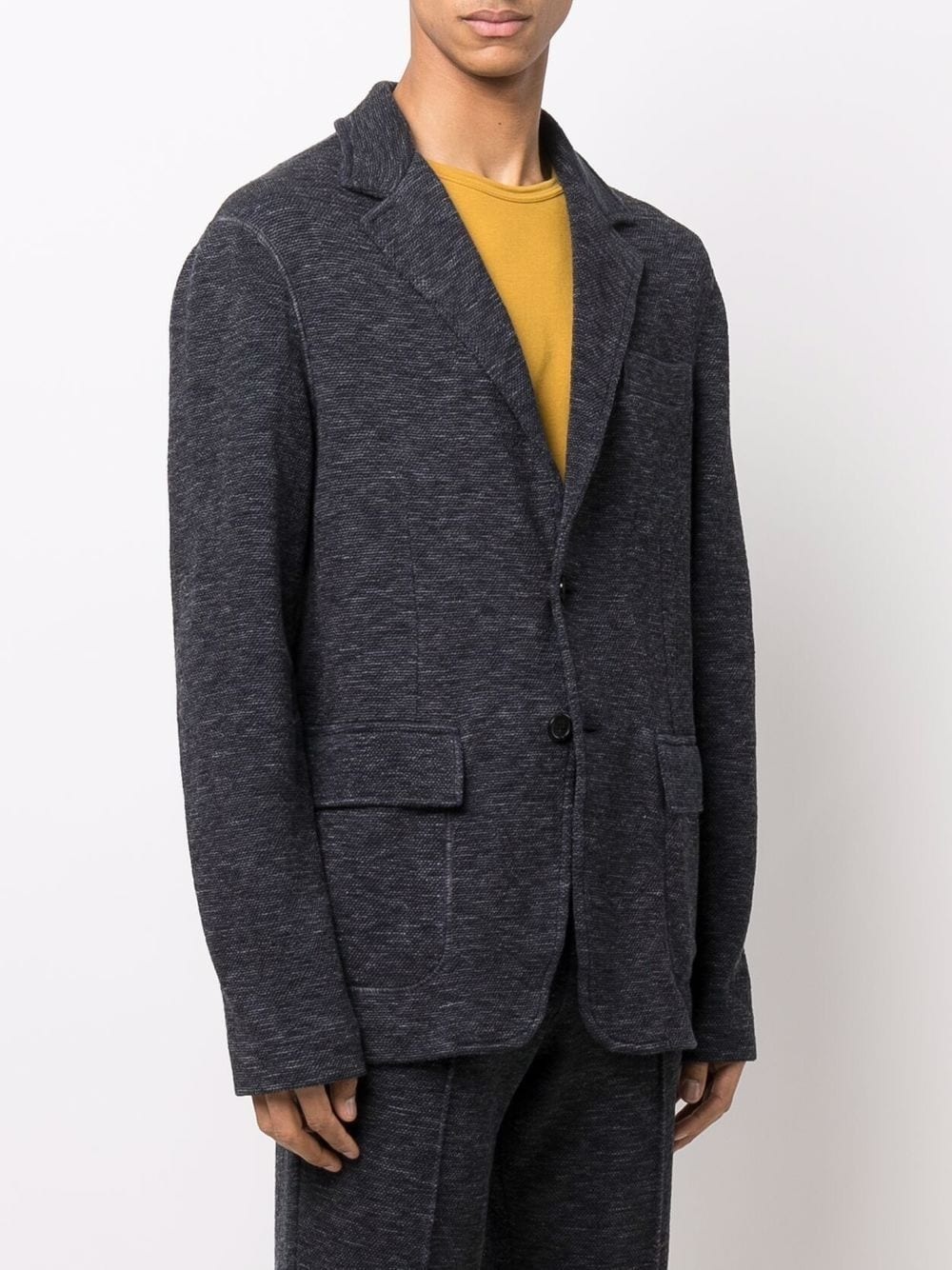 knitted single-breasted blazer - 3