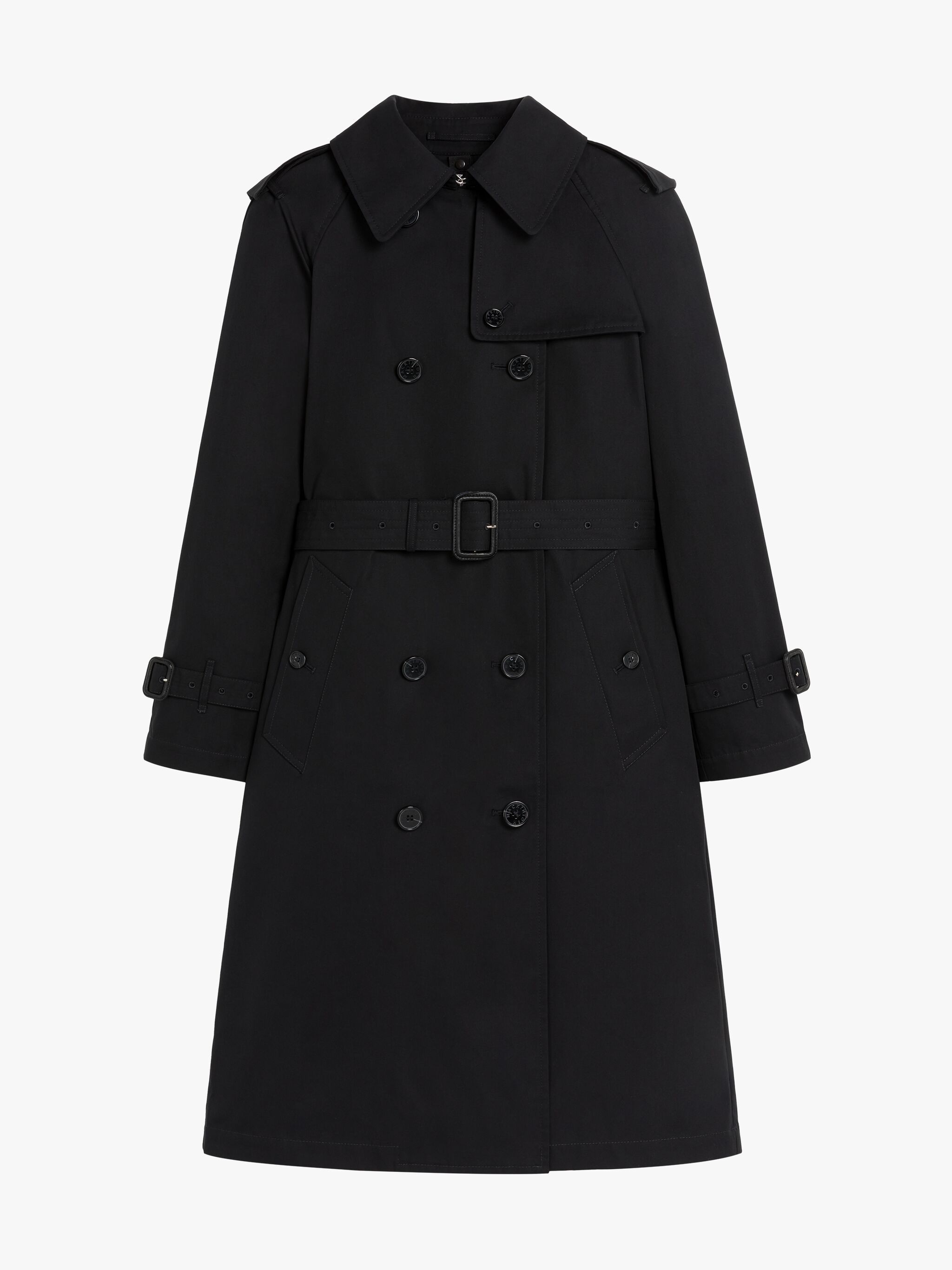 MUIRKIRK BLACK COTTON TRENCH COAT - 1
