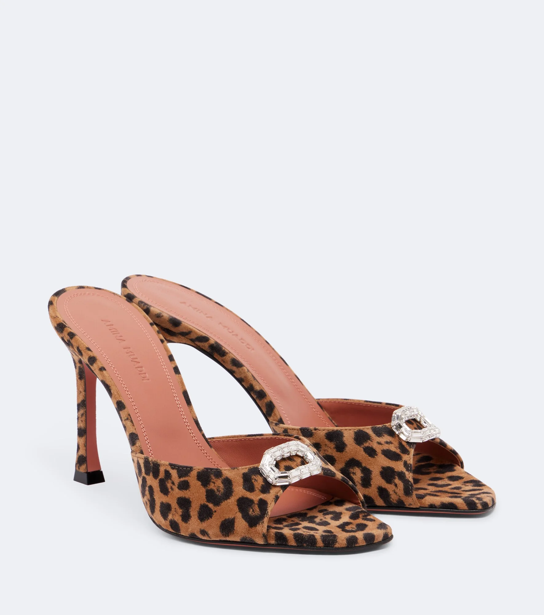 Mini Camelia leopard-print leather mules - 1