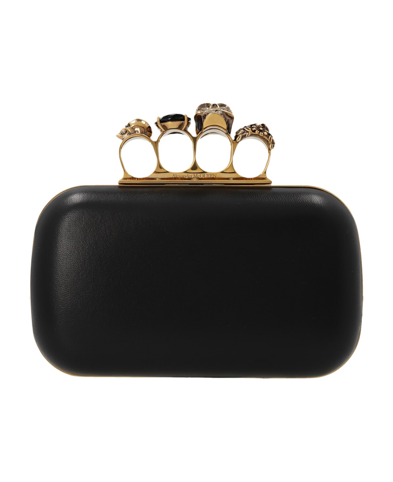 Knuckle Clutch With Chain In Black - 1