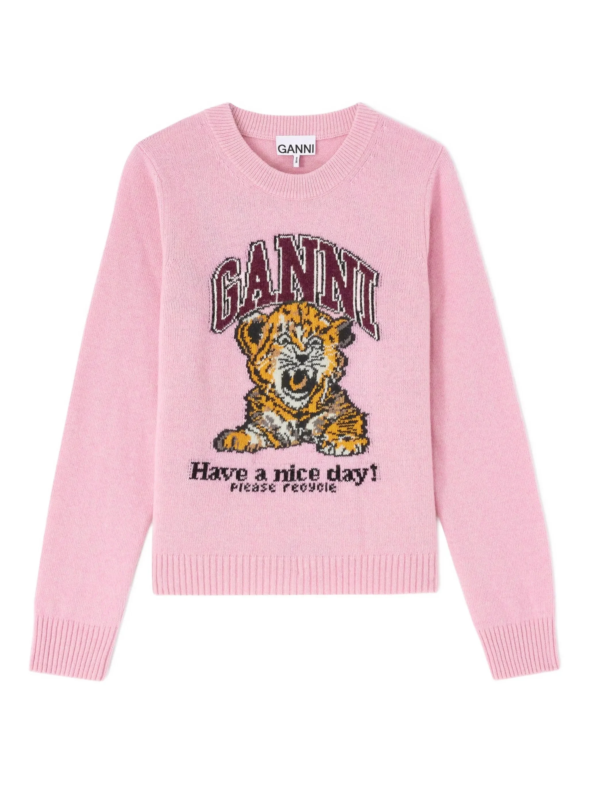 Ganni Graphic Crewneck Knitwear - 1