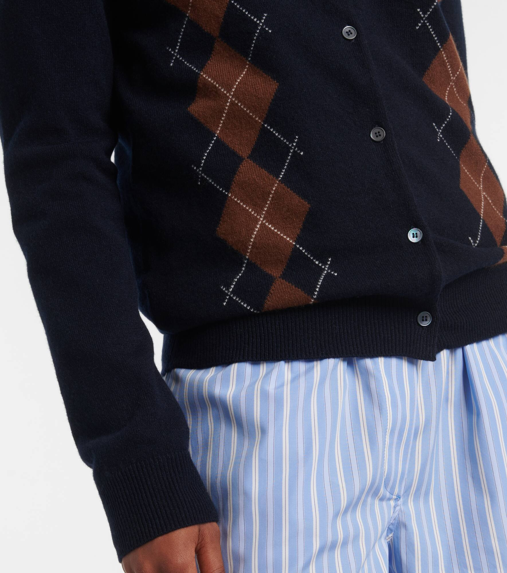 Argyle cashmere cardigan - 5