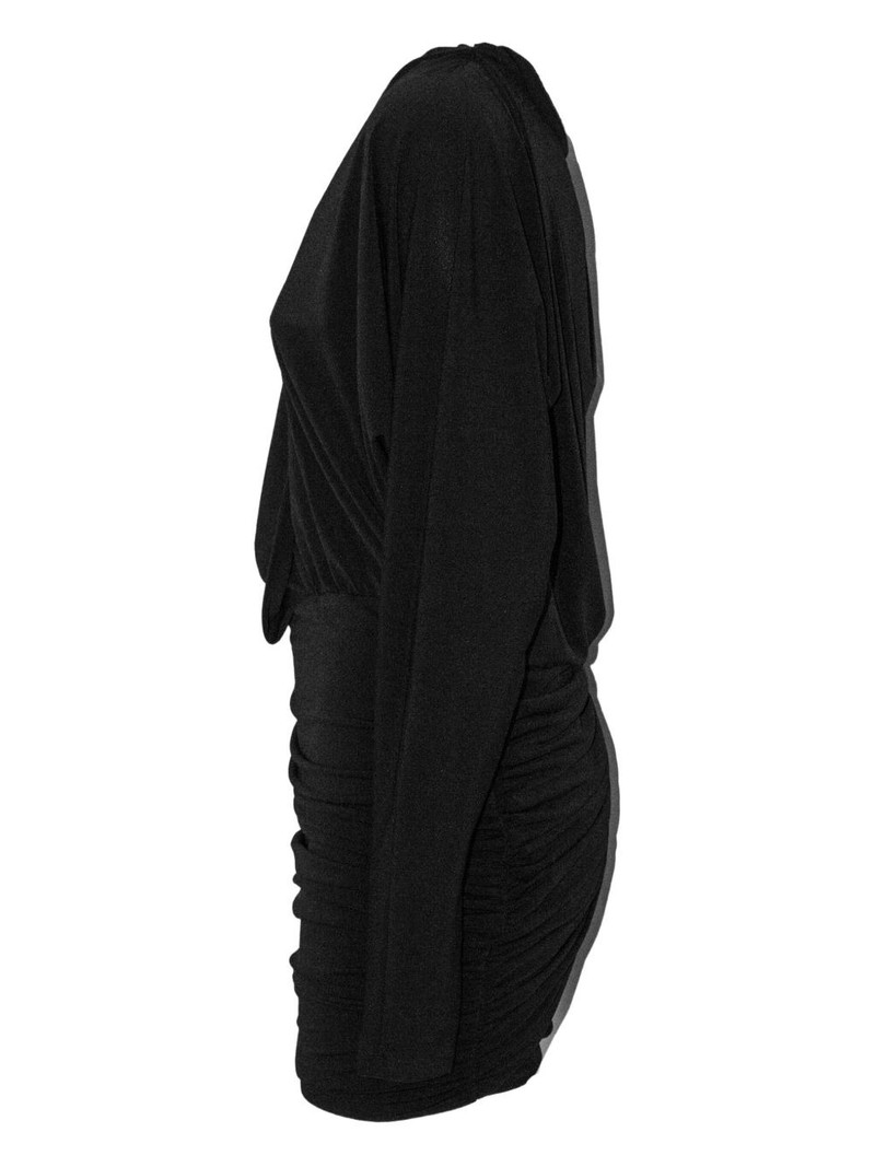 draped V-neck mini dress 3