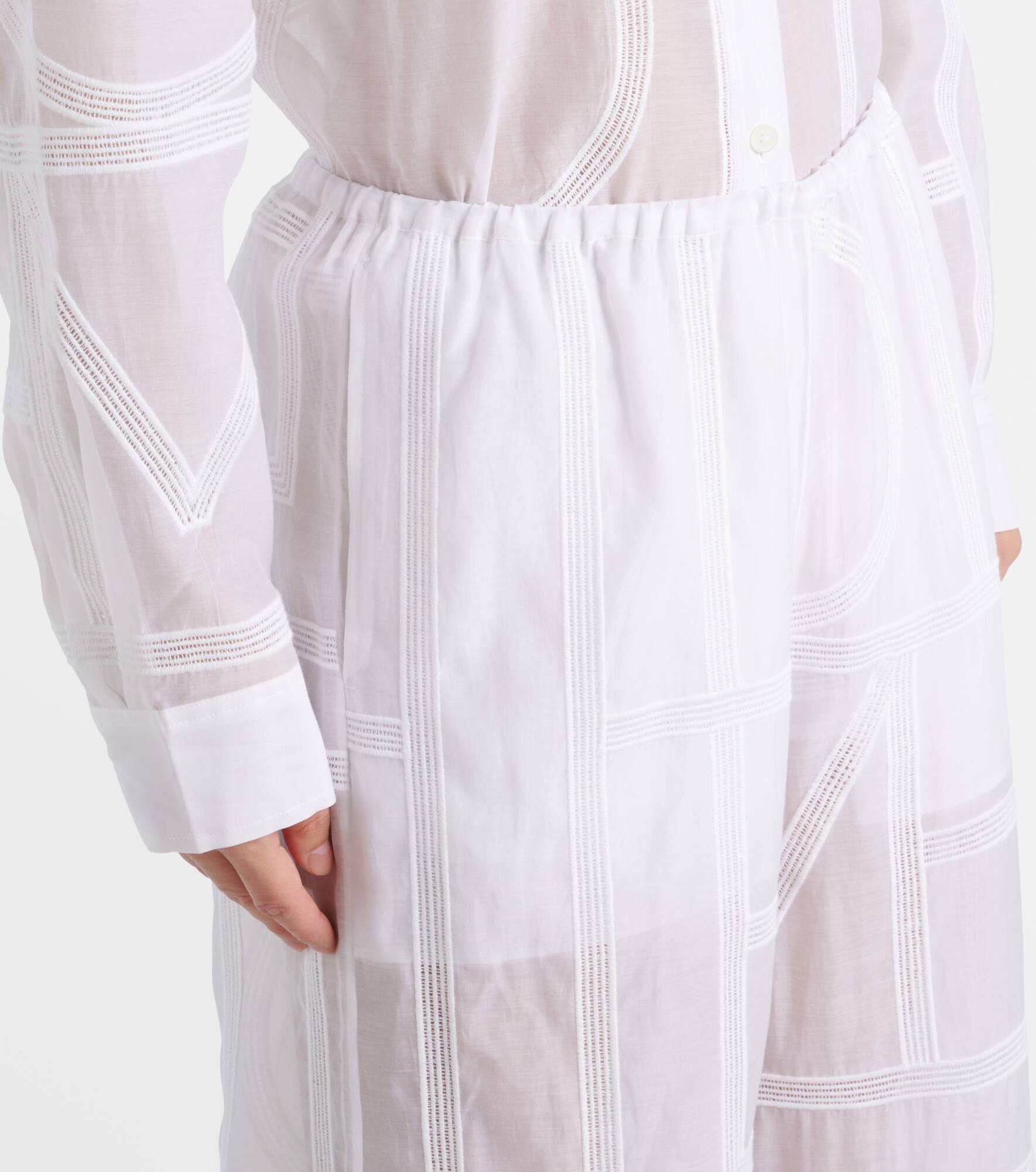 Cotton and silk voile wide-leg pants - 4