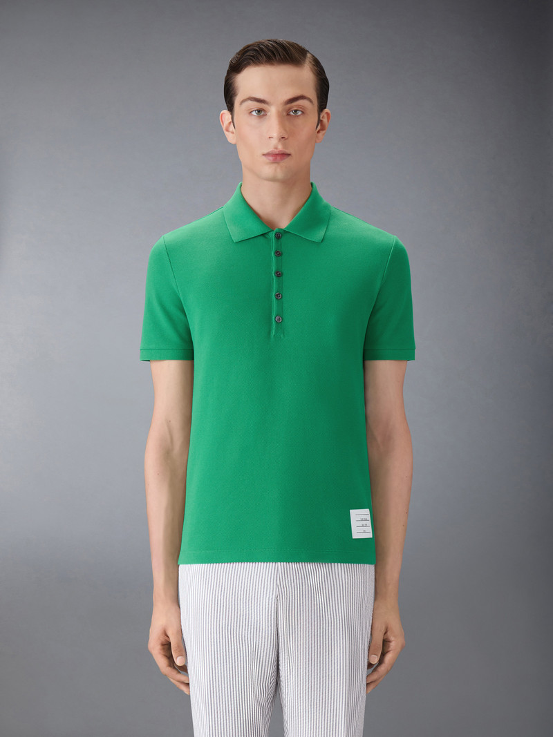Thom Browne Classic Pique 4-Bar Short Sleeve Polo outlook