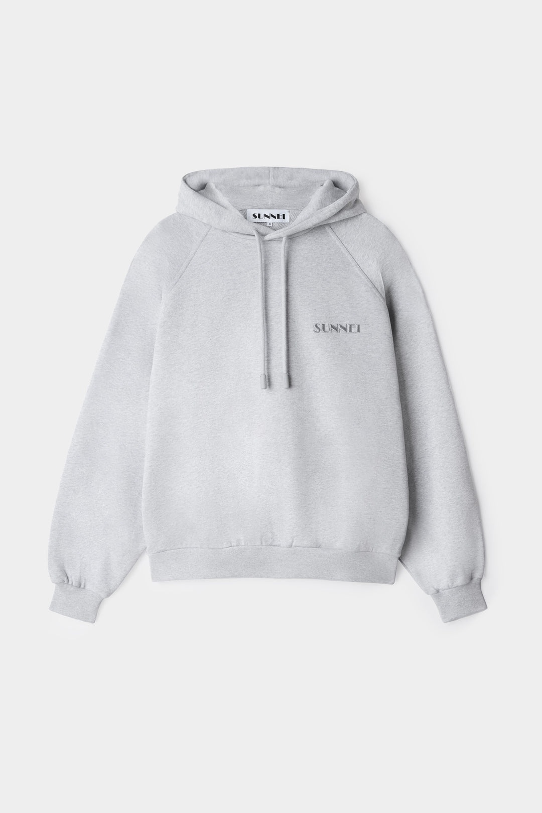 SMALL LOGO EMBROIDERED HOODIE / grey melange - 2