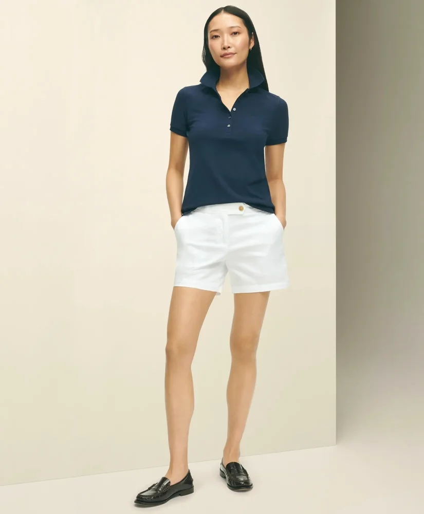 Stretch Cotton Twill Shorts - 1