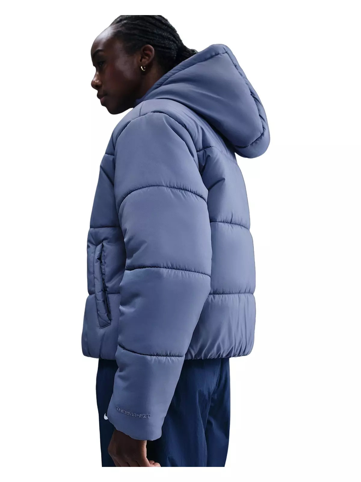 Women's Sportswear Classic Puffer Therma-FIT Loose Hooded Jacket -Indigo - 2