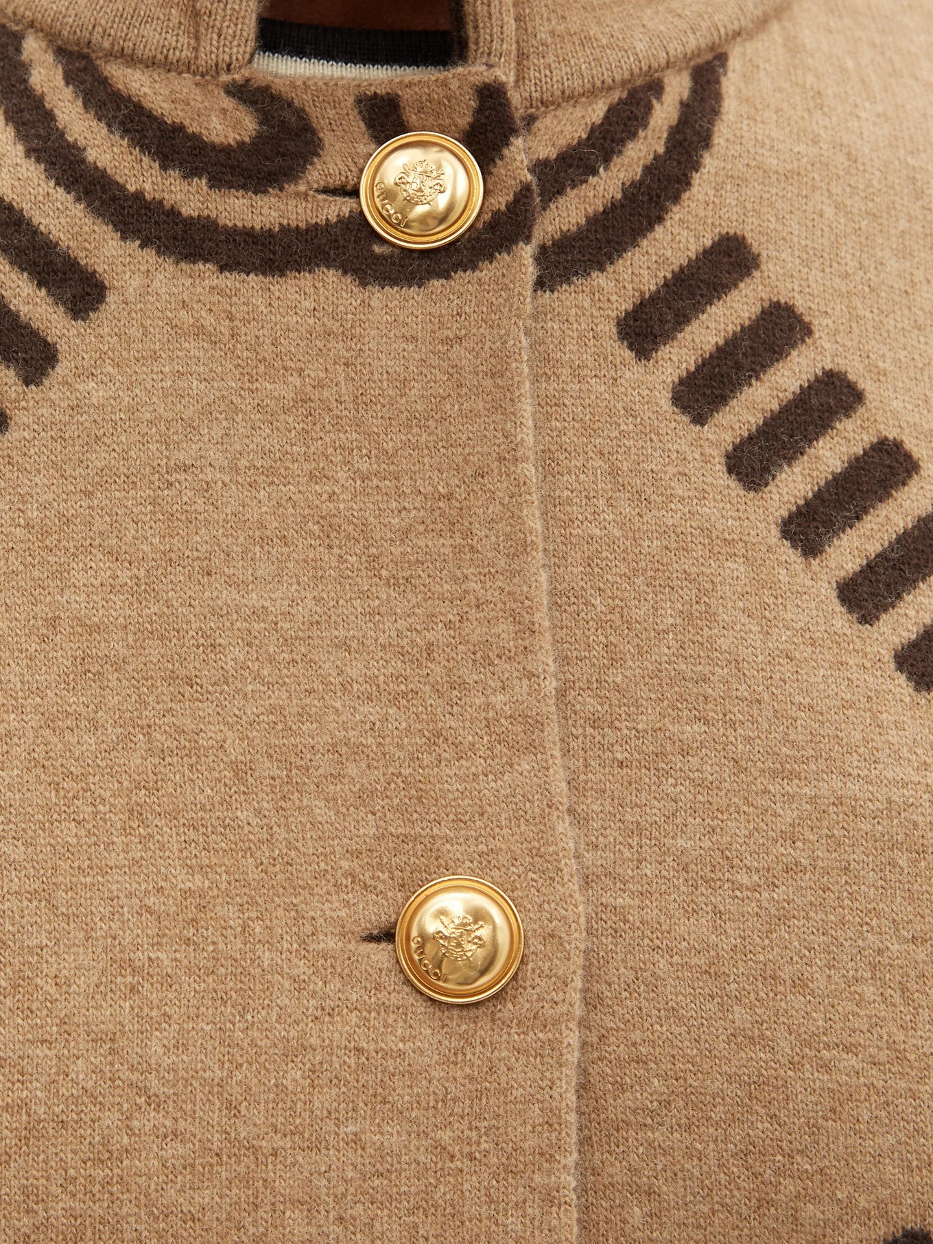 GG-jacquard wool-blend cape - 4
