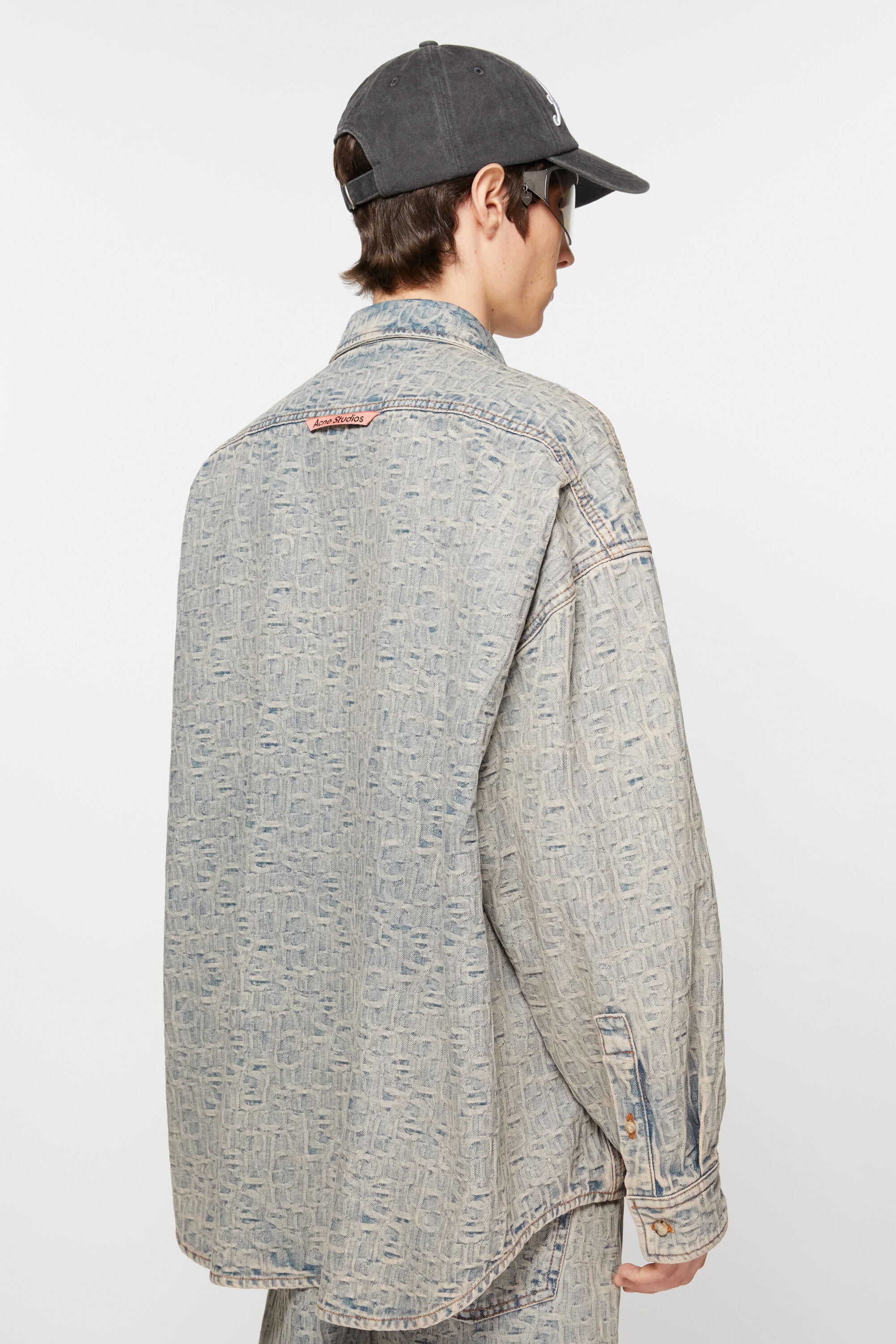 Monogram denim shirt - Relaxed fit - Blue/beige - 3