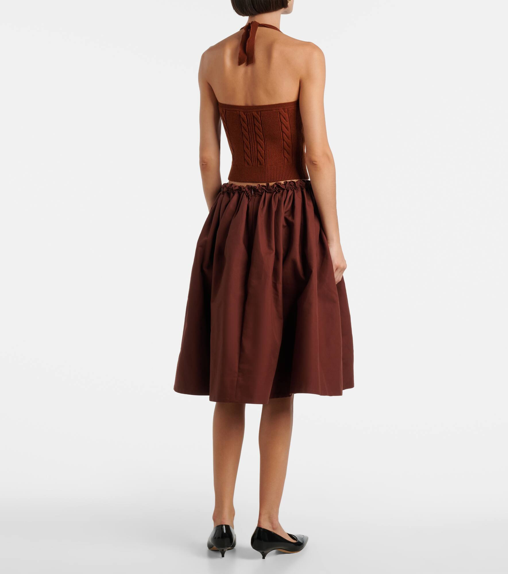 Cable-knit halterneck wool top - 3