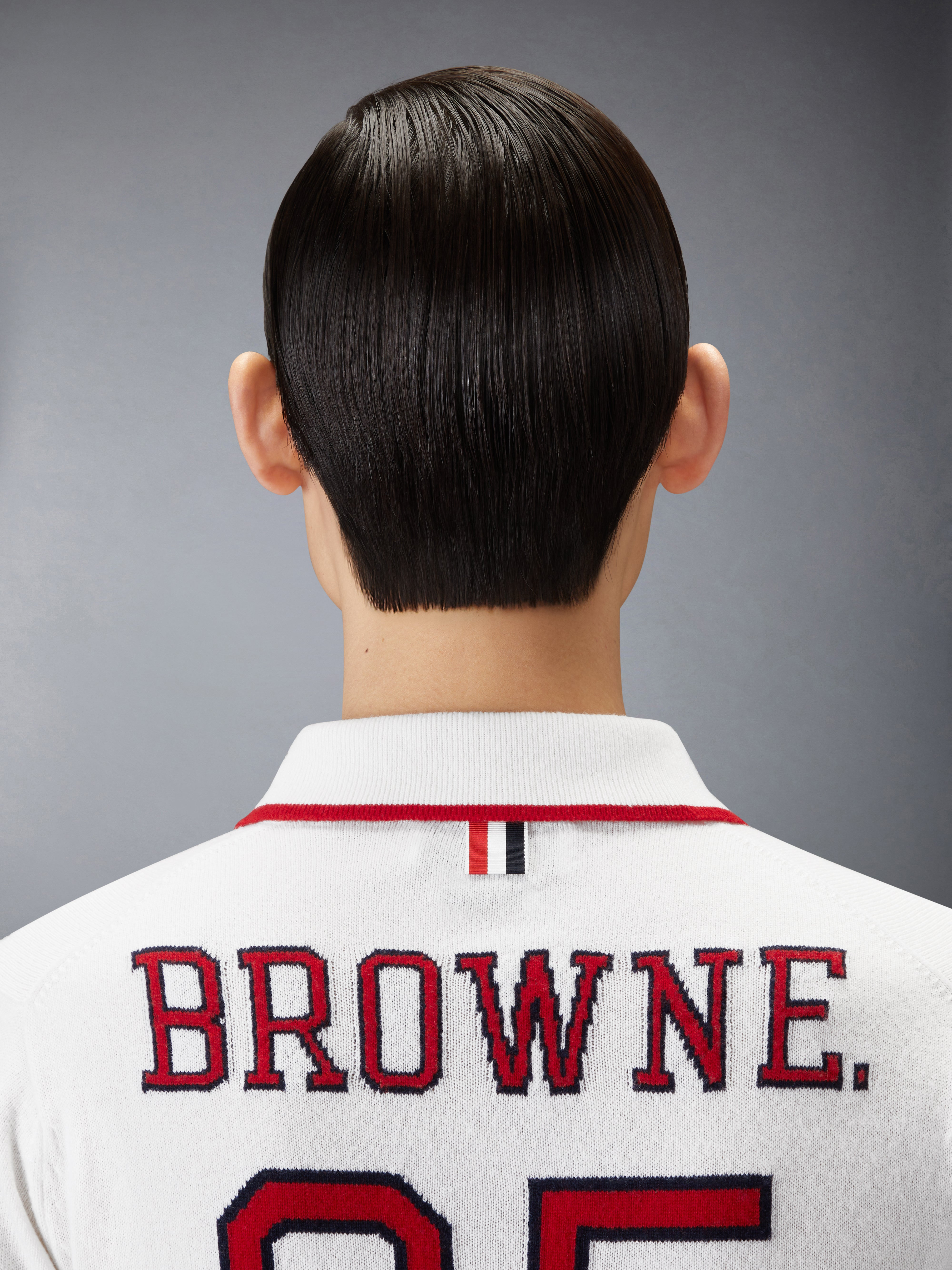 BROWNE 65 JERSEY INTARSIA CASHMERE LONG SLEEVE POLO - 6