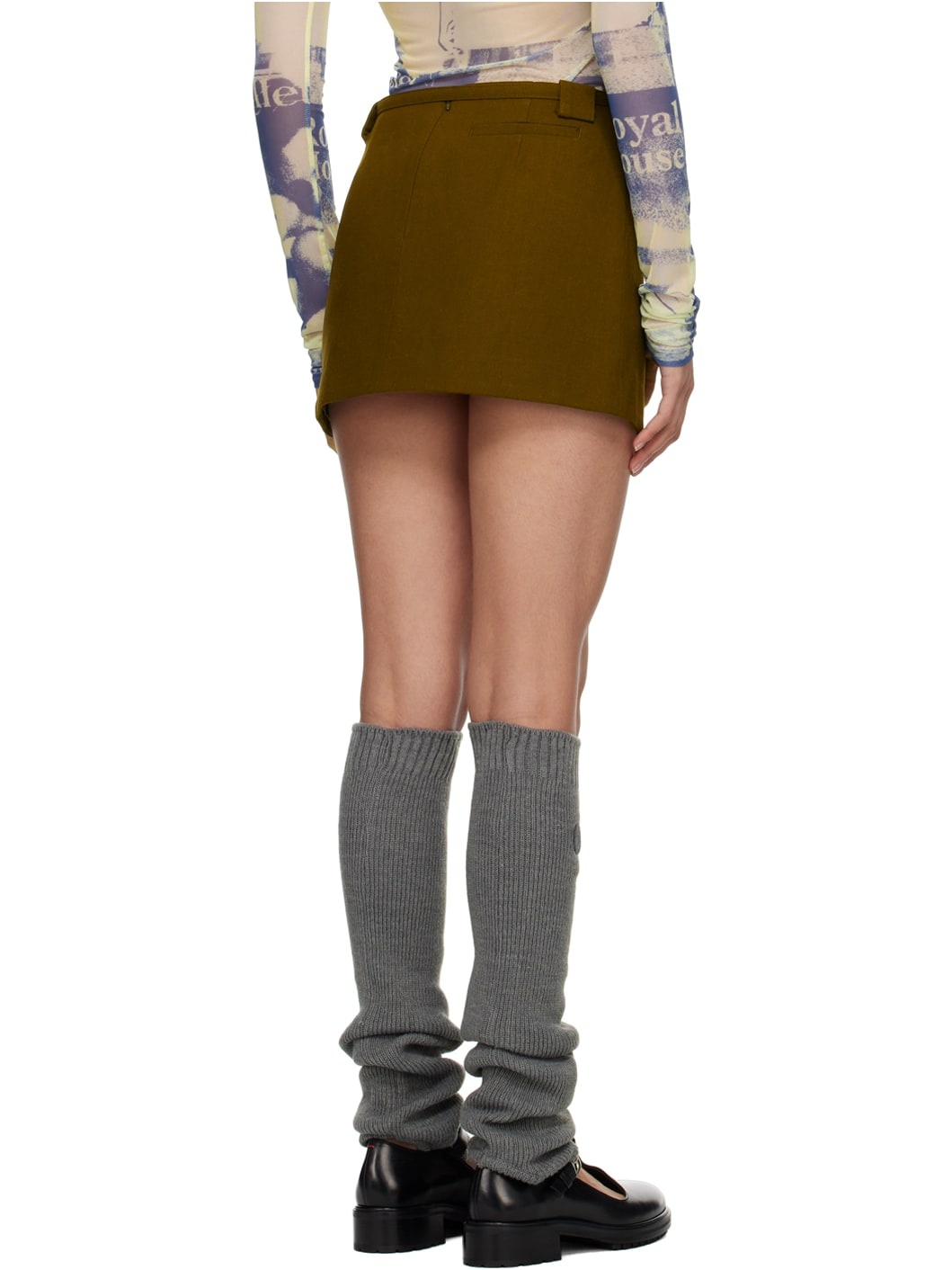 Khaki Belted Miniskirt - 3
