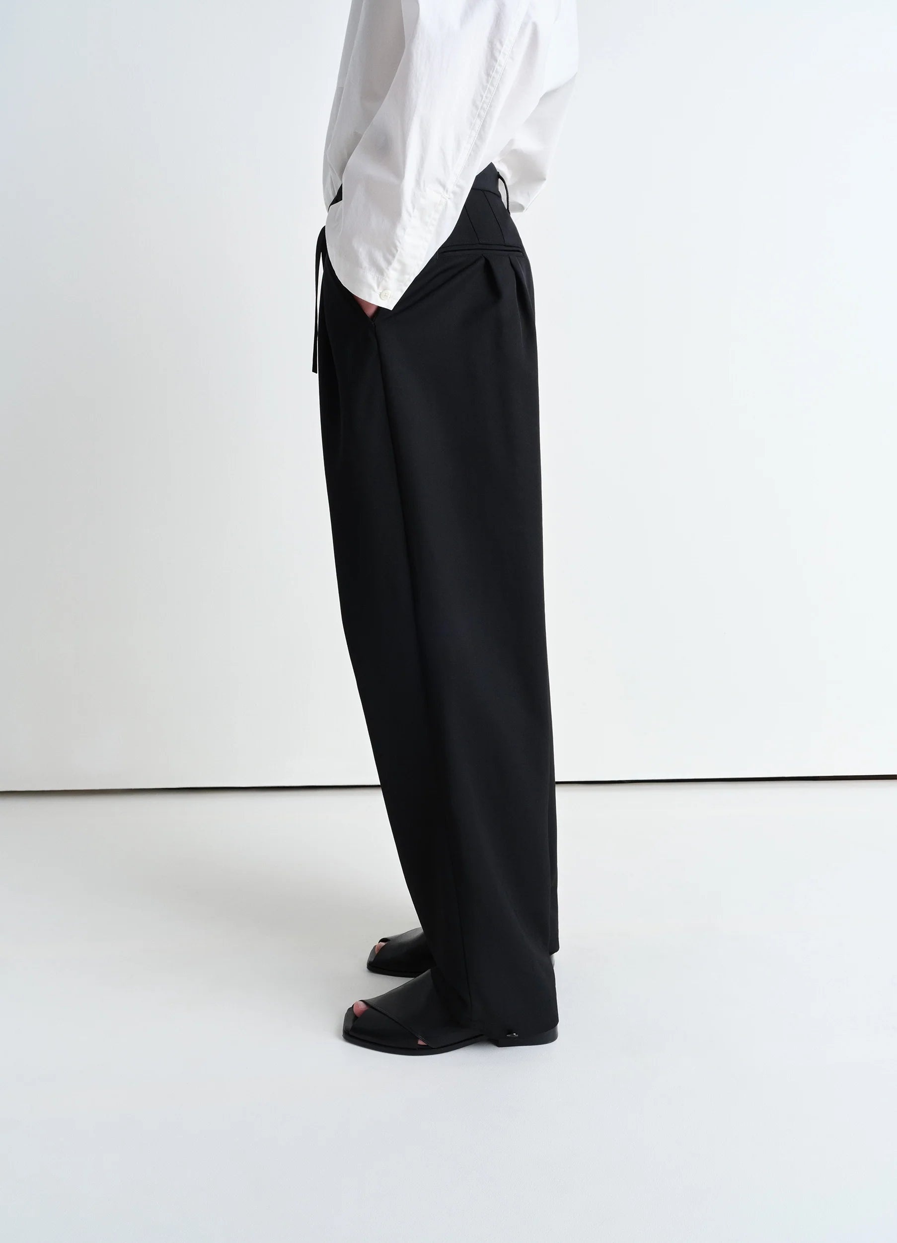 DRAWSTRING PLEATED PANTS - 5