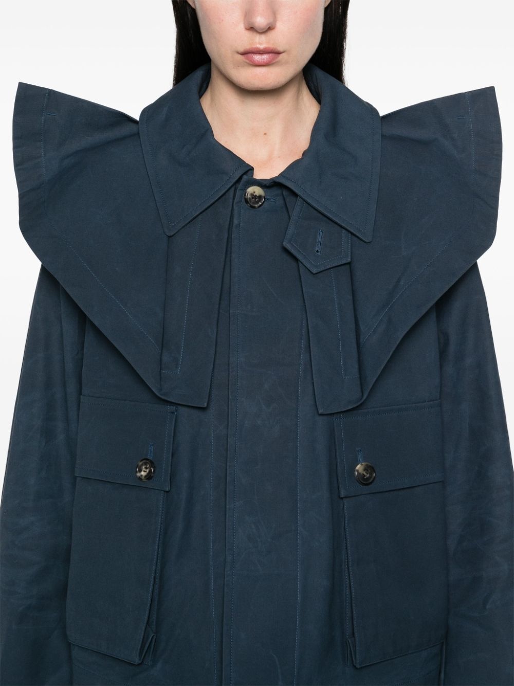 cropped trench jacket - 5