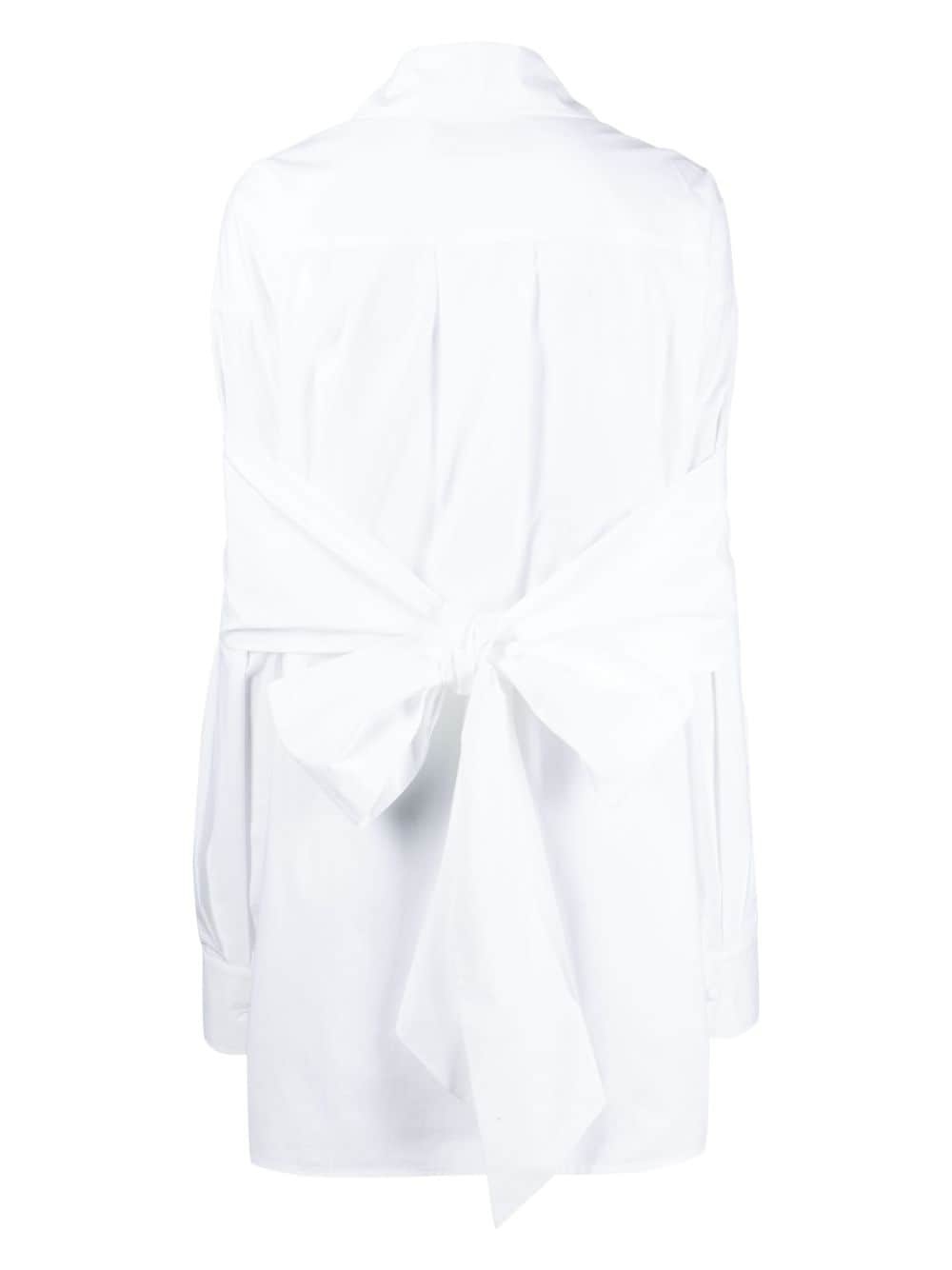 rear-tie cotton shirt dress - 2