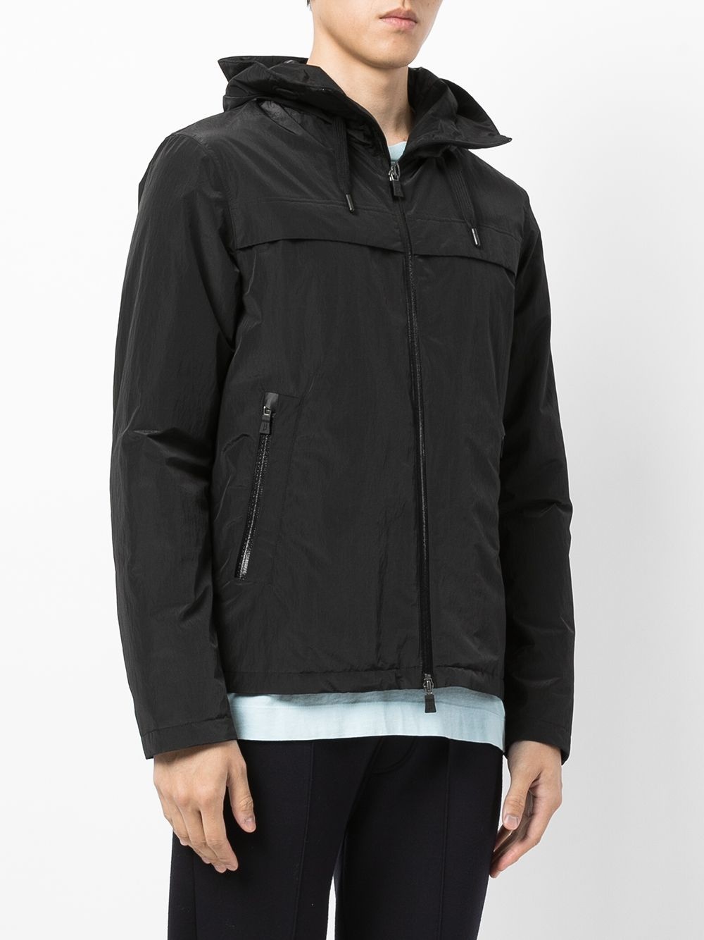 high-shine hooded bomber jacket - 3