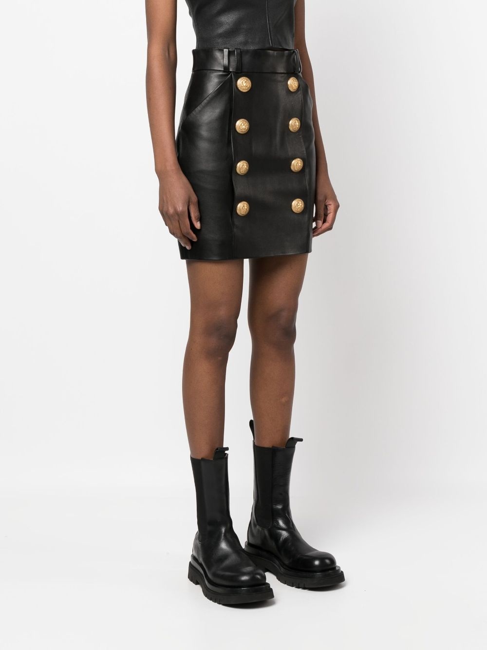 leather mini skirt - 3