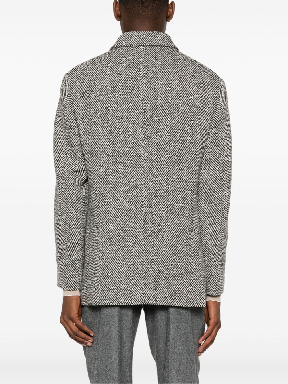 chevron virgin wool peacoat - 4
