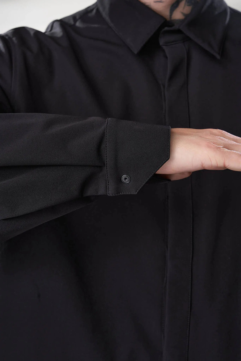 LA10-DS schoeller® Dryskin™ Press Button Shirt Jacket Black 11