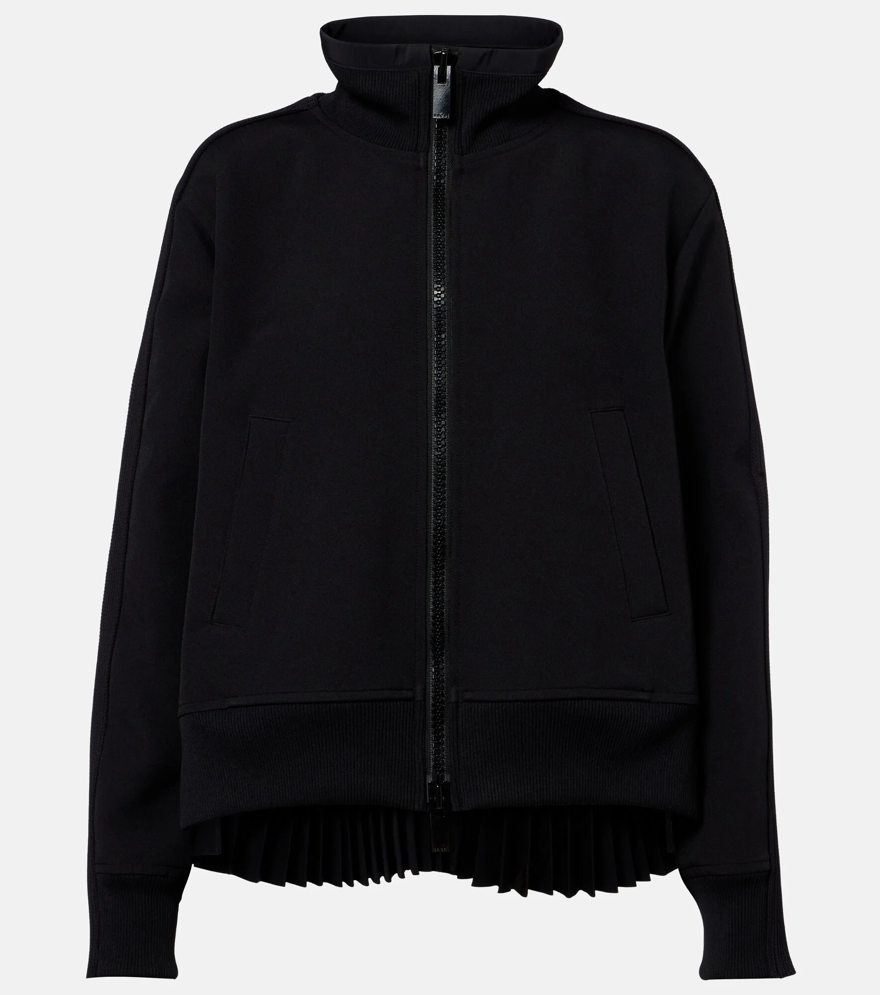 Paneled twill zip-up sweatshirt - 1