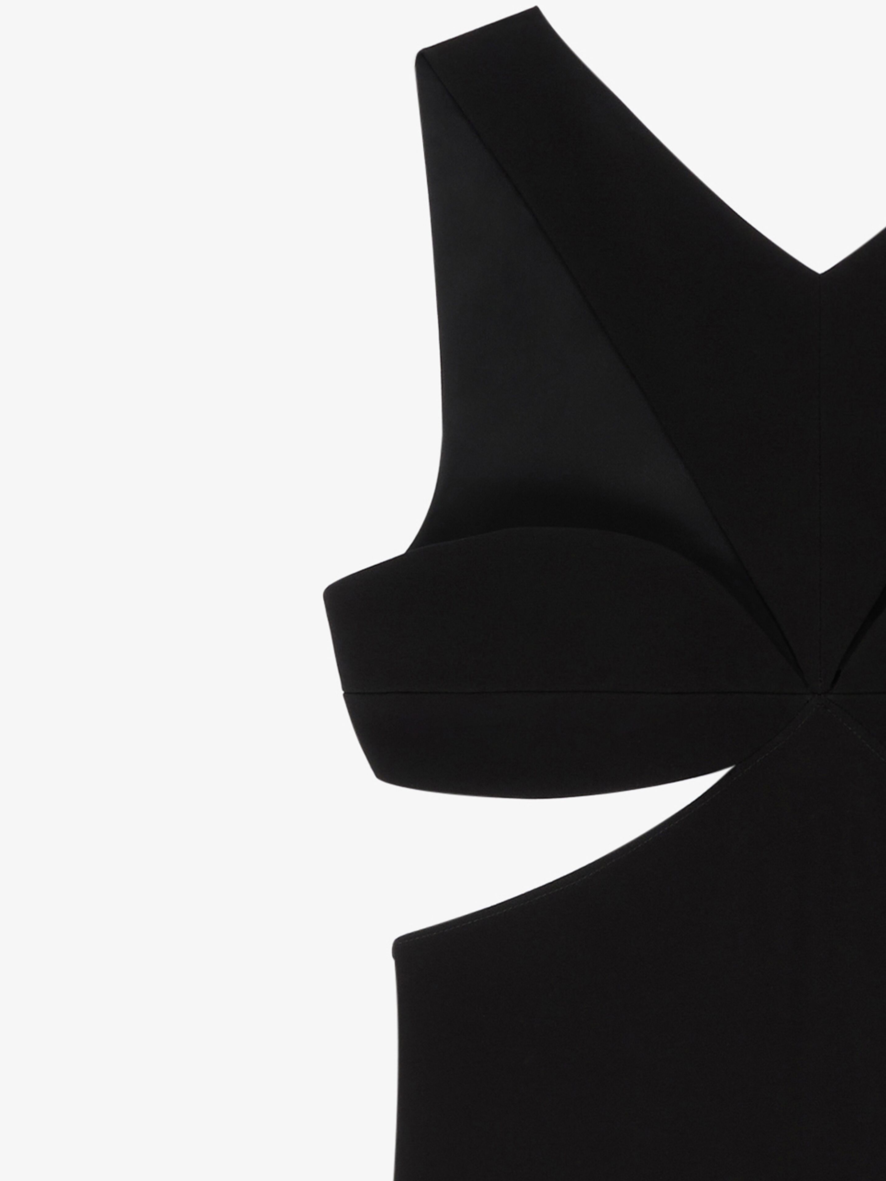 CUT OUT DRESS IN CREPE SATIN WITH RHINESTONES DETAIL - 4
