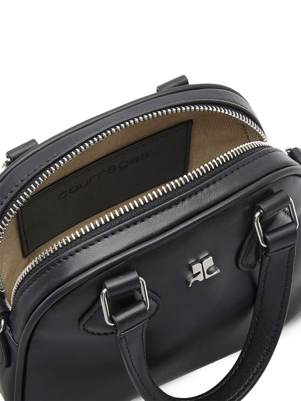 logo leather mini bowling bag - 5