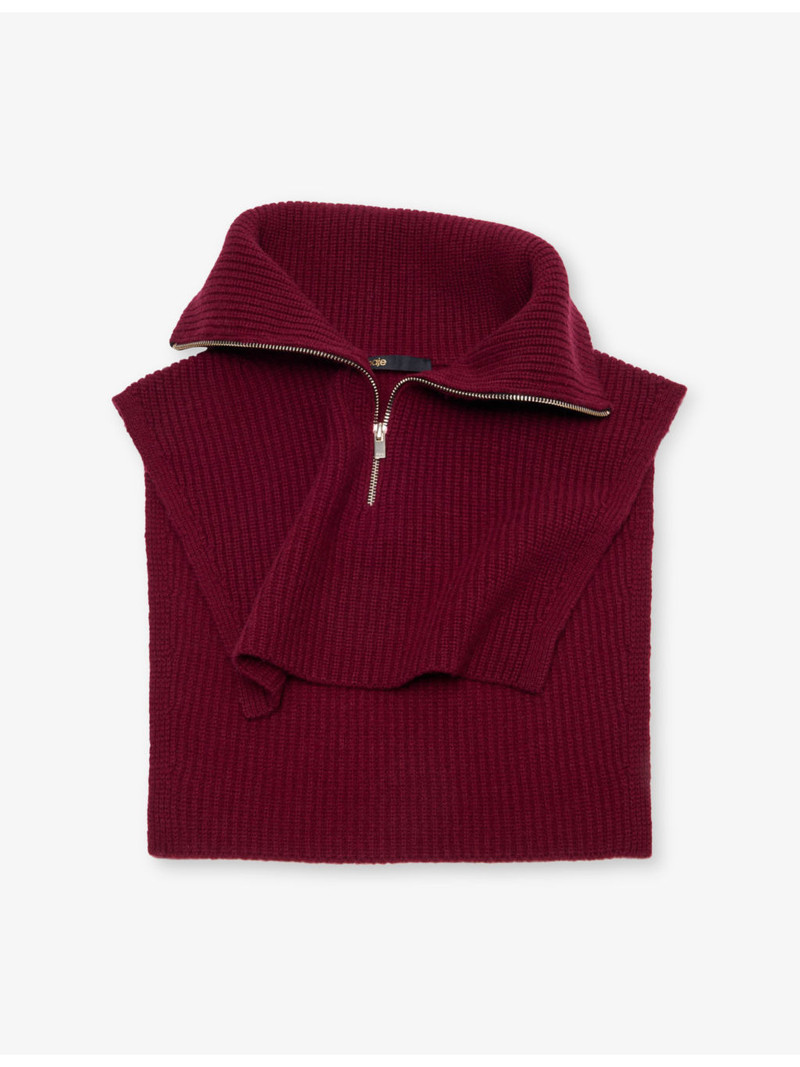 maje Zip-Up Wool And Cashmere Collar outlook